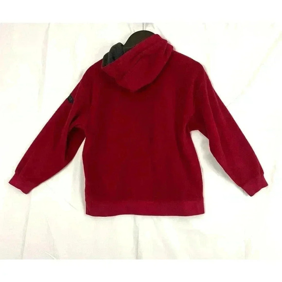 VTG GAP Pullover Hooded Fleece Sweatshirt Kids Youth LARGE (10) Red Y2K - Picture 2 of 10